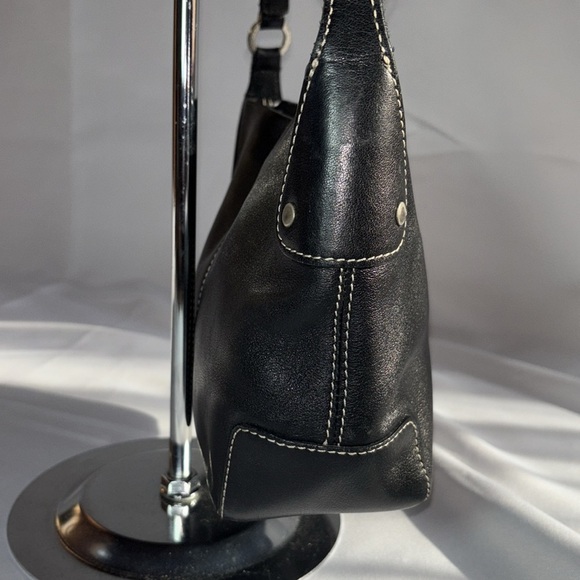 Vintage Fossil Black Smooth Leather Shoulder Bag - Picture 5 of 10